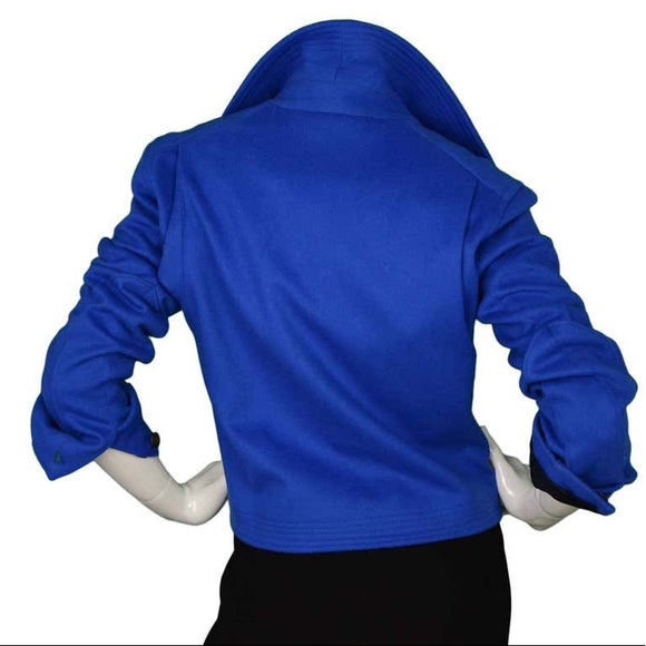 RAG & BONE Cobalt Blue Wool Moto jacket - Picture 2 of 6